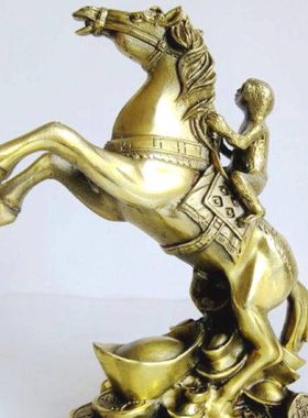 铜元宝立马封侯马上封侯马摆件客厅书房办公室桌面摆设工艺礼品