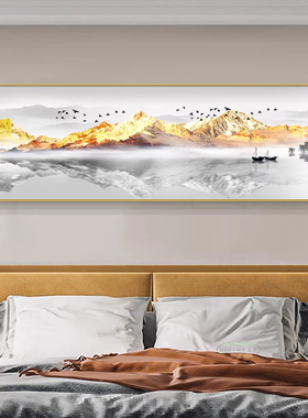 现代简约金色山脉油画布装饰画