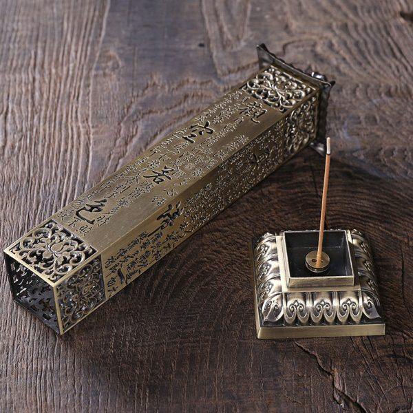 仿古立式线香炉 心经卧香炉 金属线香插 室内中式复古摆件香座,淘宝优惠券,粉丝福利购,淘宝优惠卷