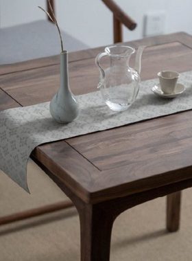 新中式四方桌黑胡桃木实木茶书桌棋牌餐厅阳台小户型八仙桌