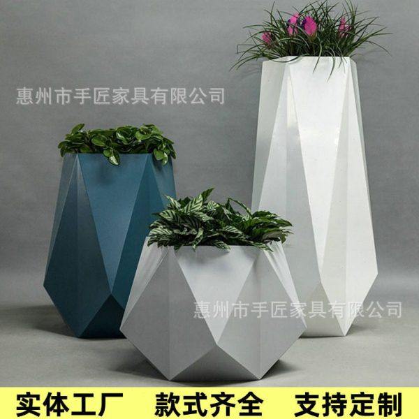 户外玻璃钢菱形花盆组合样板房酒店花器大花箱落地式室内景观摆件,淘宝优惠券,粉丝福利购,淘宝优惠卷