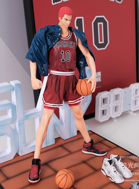 样板间男孩儿童房灌篮高手主题摆件樱木花道模型公仔时钟装饰画架