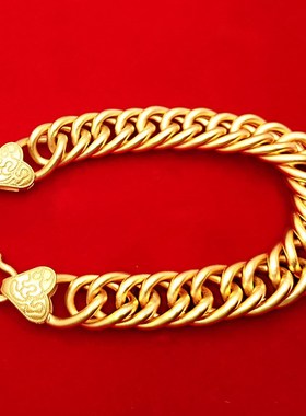 纯手打造无缝焊接老板手链藏族古法镀金麻花扭绳链男士仿沙金15m