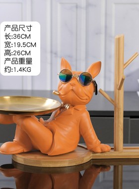 轻奢入户玄关钥匙收纳摆件茶几鞋柜胖墩墩法斗托盘卡通摆设居家