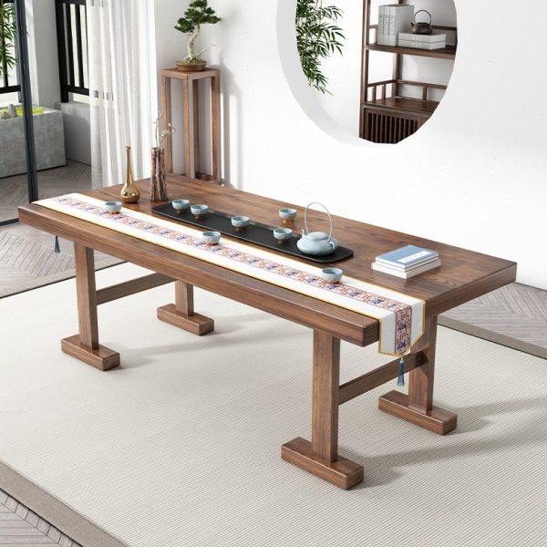 新中式橡胶木大板茶台公泡茶一体桌禅意功夫组合全实木家用茶桌,淘宝优惠券,粉丝福利购,淘宝优惠卷