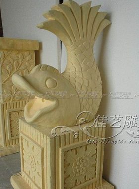 欧式玻璃钢人物雕塑艺术品客厅户外落地摆设可定制作鲤鱼流水喷泉