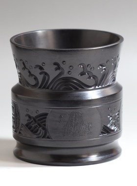 山东济南章丘龙山黑陶笔筒孔子特色文创礼品送老师毕业纪念品刻字