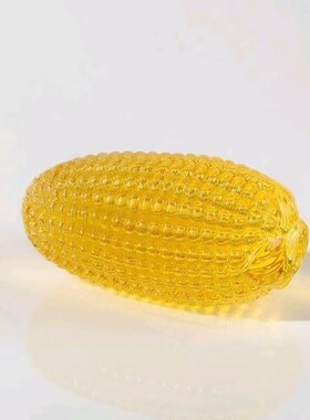 黄水晶玉米摆件彩色玉米文玩纯手工玉米小摆件家居装饰玻璃黄玉米