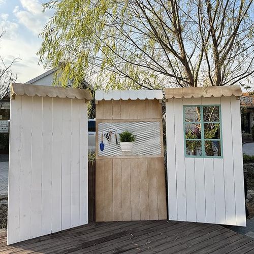 防腐木屏风挂饰背景板院墙户外庭院花园阳K台装饰大木板背景墙花 - 图1