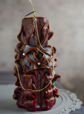 小艾家雕刻蜡烛6角形模具大中小号 亚克力PC蜡烛模具DIY香薰蜡烛