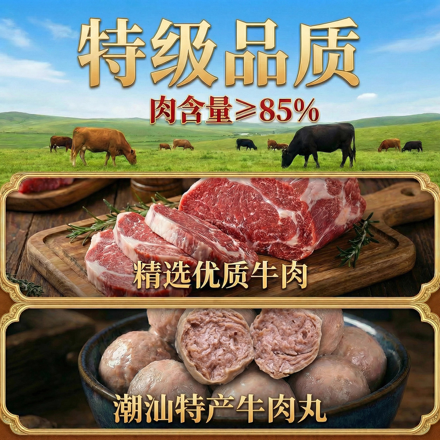 金币12.6！客家手工猪肉丸500g*2袋