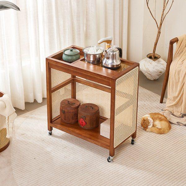 日式茶室家具藤编茶水柜茶几柜可移动烧水壶一体小茶台泡茶桌边柜,淘宝优惠券,粉丝福利购,淘宝优惠卷