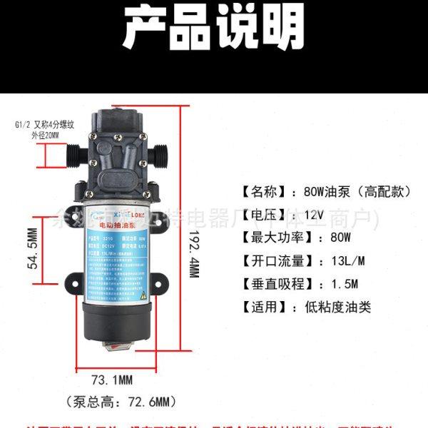 厂家供应小型抽油泵 家用汽车汽油 12V80W抽柴油泵泵电动隔膜泵,淘宝优惠券,粉丝福利购,淘宝优惠卷