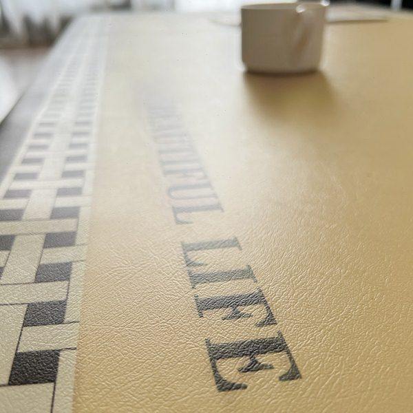 【皮革电视柜垫】桌布防水防油免洗轻奢高级长方形学生书桌垫定制,淘宝优惠券,粉丝福利购,淘宝优惠卷