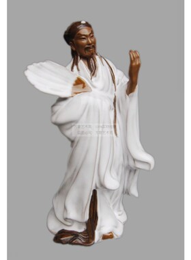 诸葛亮孔明陶瓷摆件园林假山盆景摆件三国人装造景物饰家居艺工品