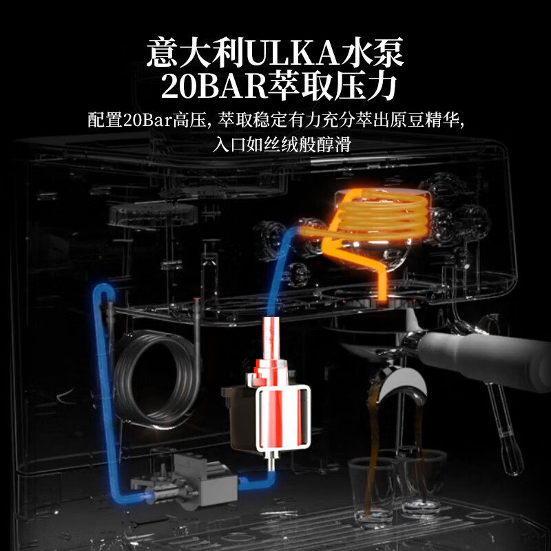 施耐德半自动意式咖啡机家用双加热双泵萃取奶泡一体机,淘宝优惠券,粉丝福利购,淘宝优惠卷