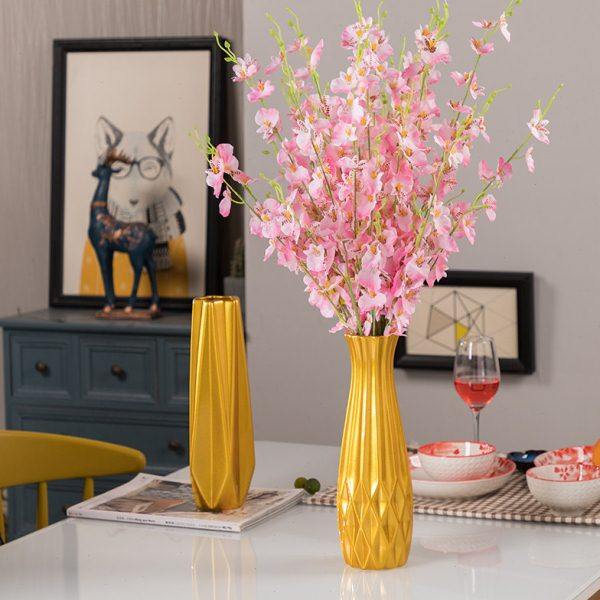 30cm金色陶瓷花瓶摆件 客厅插花鲜花水养 简约现代富贵竹花瓶水培,淘宝优惠券,粉丝福利购,淘宝优惠卷