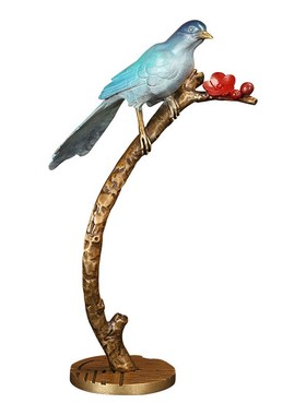 全黄铜喜上眉梢铜摆件喜鹊梅花在枝头家居办公室装饰乔迁开业送礼