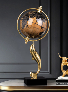 地球仪轻奢高档装饰办公室电视柜摆D件家居客厅桌面领导书房装饰