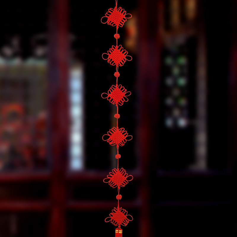 中国结挂件客厅柱子挂饰连串长结定制电视墙装饰R长条乔迁门上吉 - 图2