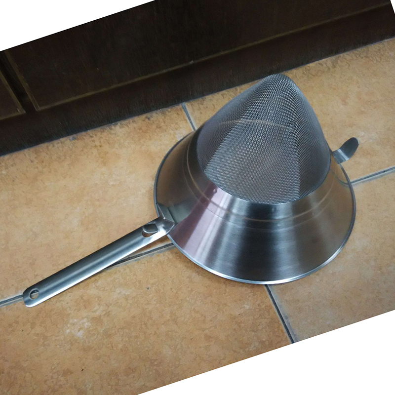 304不锈钢锥形漏斗过滤网多用途纱网J厨房油炸隔渣去渣网油勺网 - 图1