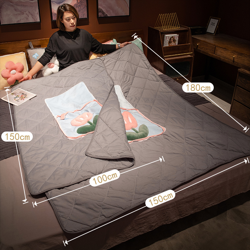 花朵抱枕被子两用汽车载枕头空调被折叠毯子二合一办X公室午睡靠 - 图1