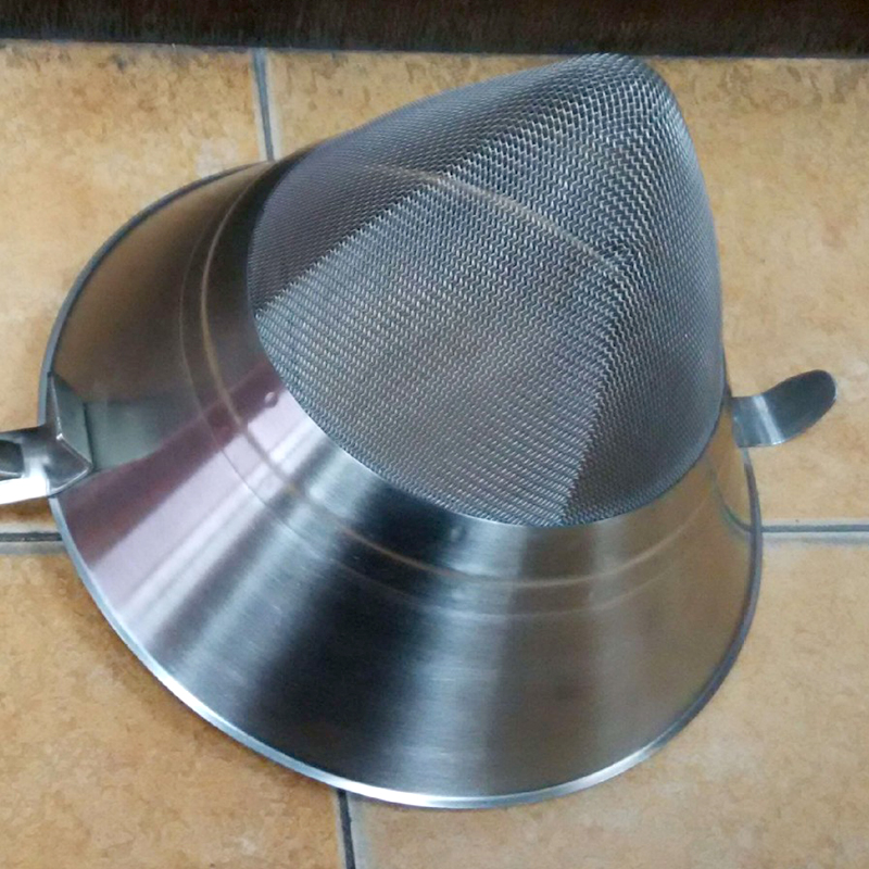 304不锈钢锥形漏斗过滤网多用途纱网J厨房油炸隔渣去渣网油勺网 - 图0
