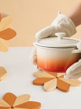 创意风车隔热垫餐桌摆件家用耐高温防烫杯垫折叠锅垫W家居装饰好