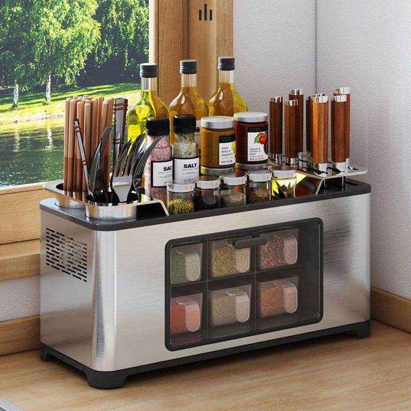 Stainless steel kitchen countertop storage knife holder