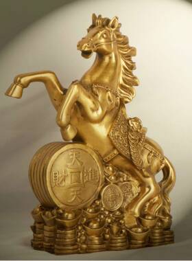 杨铜0117记铜钱马铜马金金马到成功家居办室公摆件