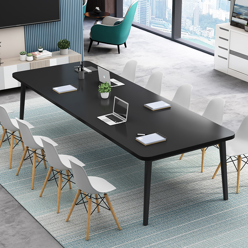 会议桌简约现代小型洽q谈办公桌培训桌职员长条桌椅组合长桌工作 - 图2
