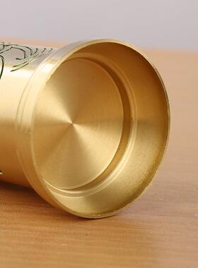 铜茶道六君子6件功349夫具配件茶艺套黄黄铜茶茶夹勺叉刀刷套筒