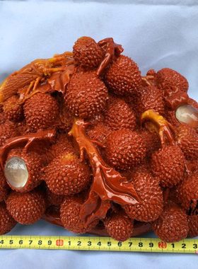 荔枝芙蓉石仿寿山石摆件新中式家居玄关客厅电视柜工艺品桌面装饰