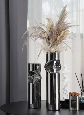 现代轻奢玻璃夹扁代花板瓶花器桌样面摆件客厅餐厅间家居现068简