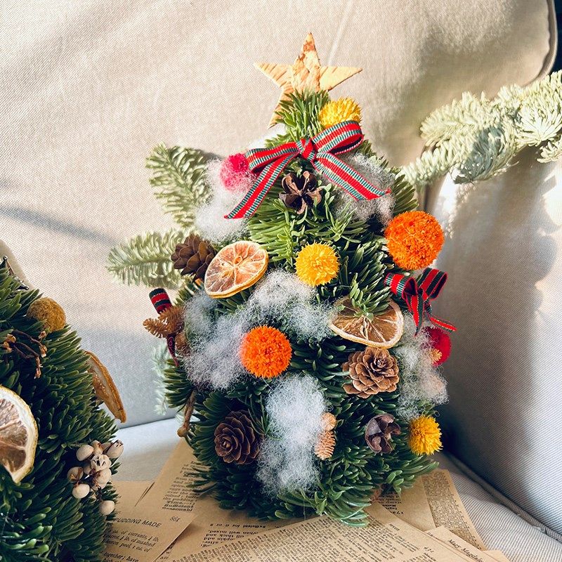 新款DIY圣诞树创意手工永生干花圣诞节装饰幼儿园学生手作材料包,淘宝优惠券,粉丝福利购,淘宝优惠卷