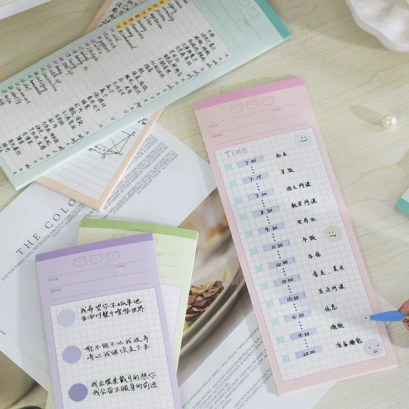 语闲午后微风长条便签本高颜值横线网格简约日常打卡记事本便条纸,淘宝优惠券,粉丝福利购,淘宝优惠卷