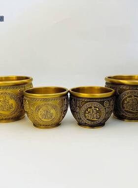 见详情百福铜财缸黄米缸招财摆件财源开业礼聚品存钱罐招聚居客厅