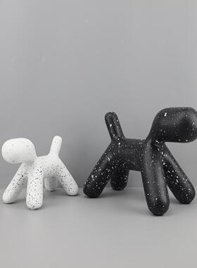 欧式轻奢抽象黑白气树球斑点狗脂客摆饰件儿童房厅卧室0926玄关家