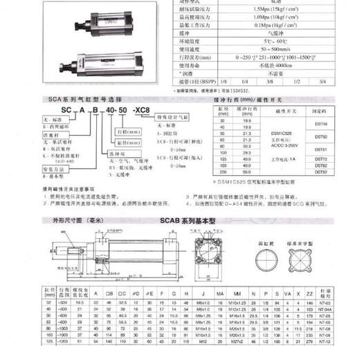 三和SANWO气缸SCAB/SCDAB50/63-25/50/75/100/125/150/175/200 - 图0
