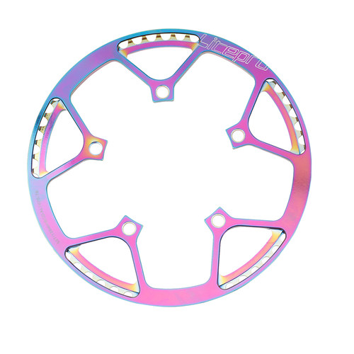 litepro折叠车炫彩盘片 小轮车单盘45/47/53/56/58齿超轻牙盘护盘 - 图3