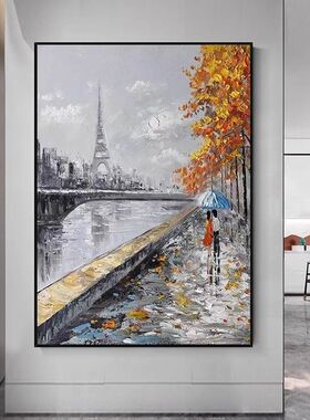 手工油画大幅客厅装饰画入户玄关现代简约背景墙立体轻奢抽象挂画
