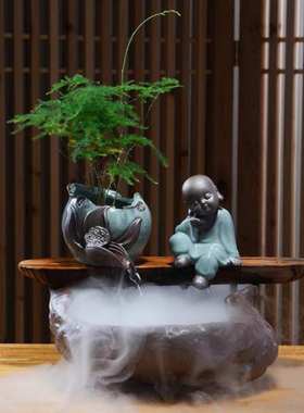 摆台流水景观摆件日式工业别墅背景柜子茶桌时尚家庭落地小号礼品