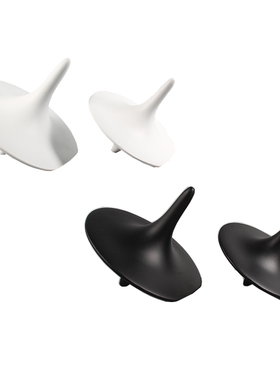 现代简约黑白树脂抽象人物雕塑摆件样板间客厅书房陀螺打结装饰品