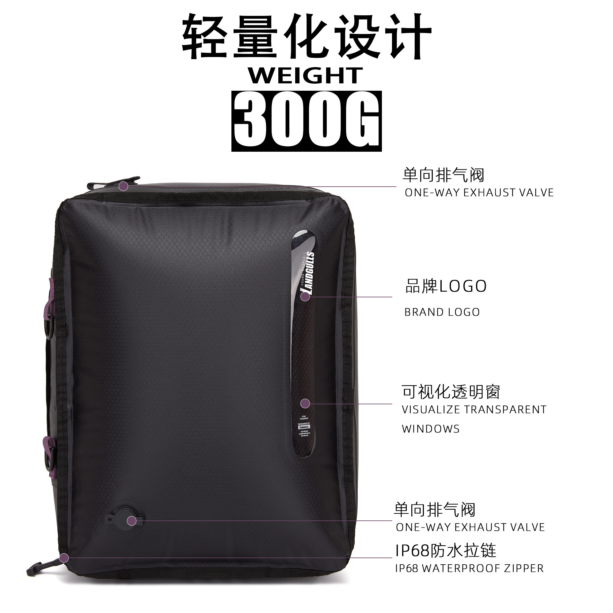 LANDGULLS真空压缩袋旅行出差衣物便携行防潮防水李箱收纳包,淘宝优惠券,粉丝福利购,淘宝优惠卷