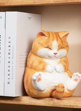 慧心巧摆橘猫阻门器创意防撞门挡可爱书立书聚客厅电视柜玄关靠件