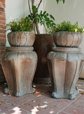 花盆底座中式盆景石墩庭院门口院子室外造景花园装饰落地式摆件