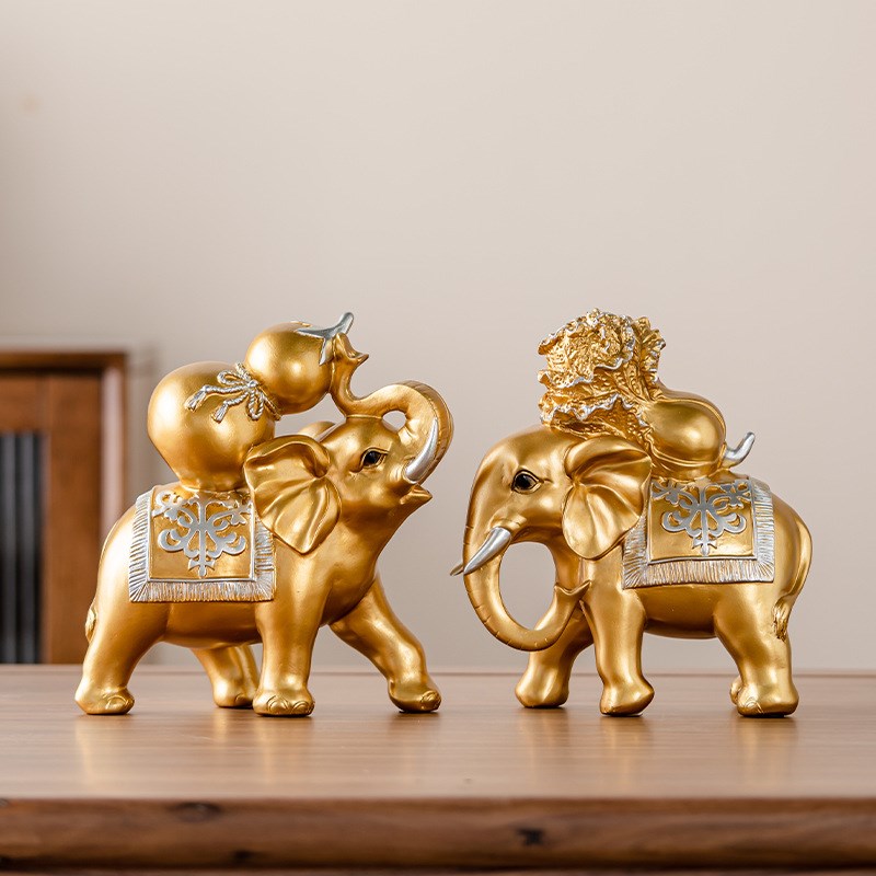 葫芦大象招财摆件客厅酒柜电视柜创意玄关家居装饰礼物Z桌面工艺 - 图0