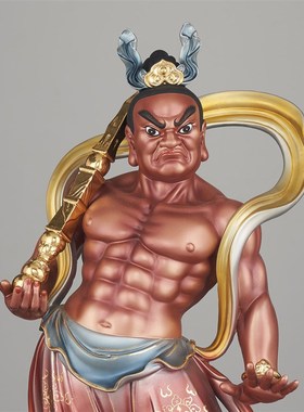 树脂哼哈二将神像哼将q哈将护王顺宅门神金刚力士护法大将一对家