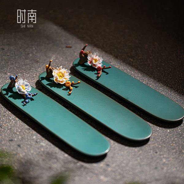 陶瓷梅花线香插手工陶瓷捏花香座家用檀香线香炉香托香器茶道摆件,淘宝优惠券,粉丝福利购,淘宝优惠卷