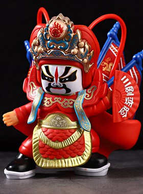 川剧变脸玩偶脸谱磨砂娃娃摆件中国特色工艺品戏曲公仔送老外礼物